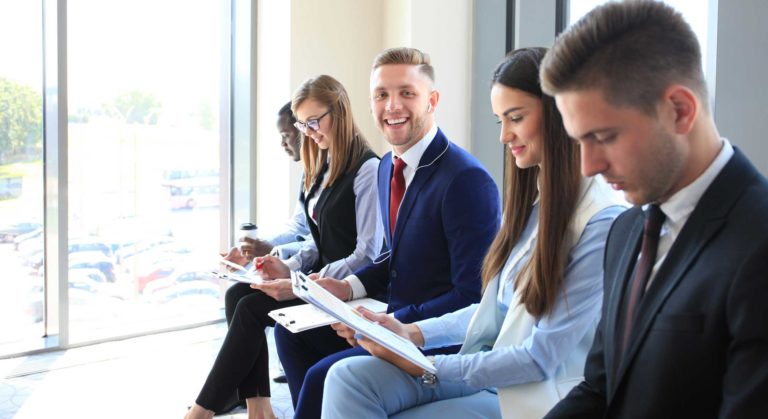 Business people waiting for job interview