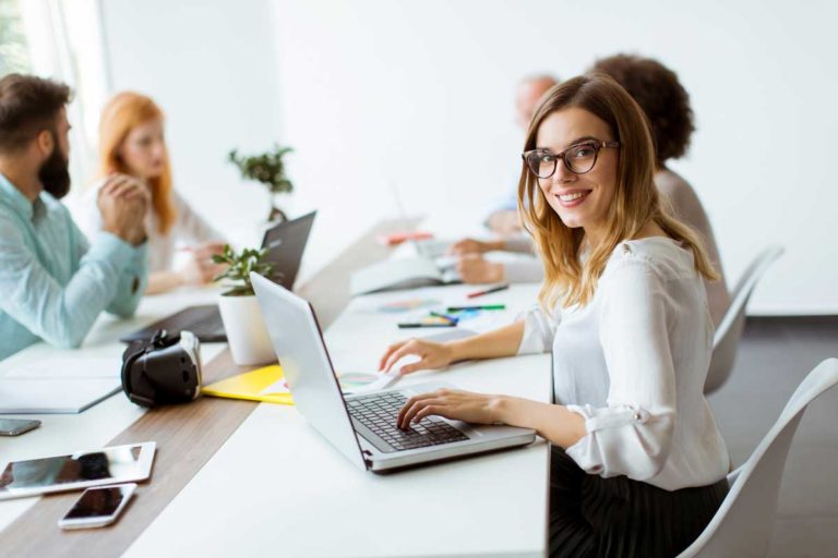 Business people discussing a strategy and working together in office